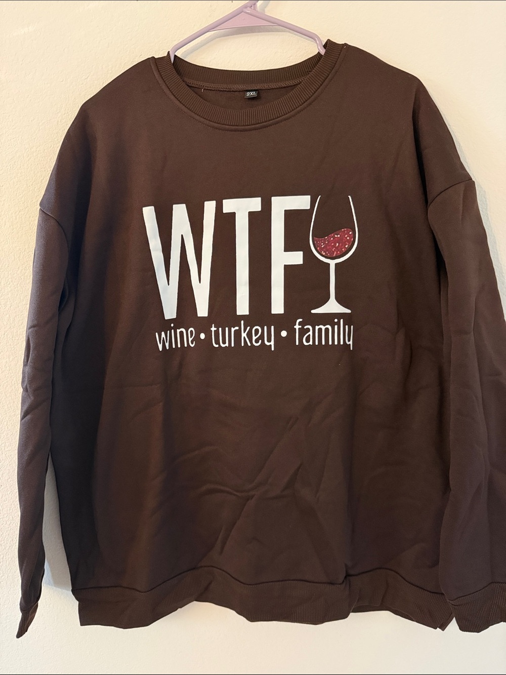 Solid Brown Pullover Sweatshirt - 2XL